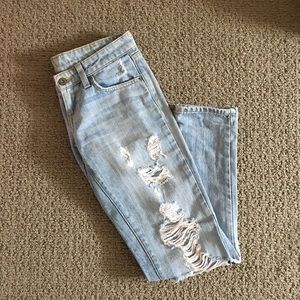 Carmar Distressed Mid Rise Jeans